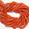 Finest Quality Fanta Orange Carnelian Smooth Rectangle Box Beads Strands 5 Strands of 14 Inches & Sizes from 6mm to 9mm approx.